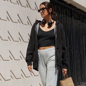 John Galt Black full zip hoodie